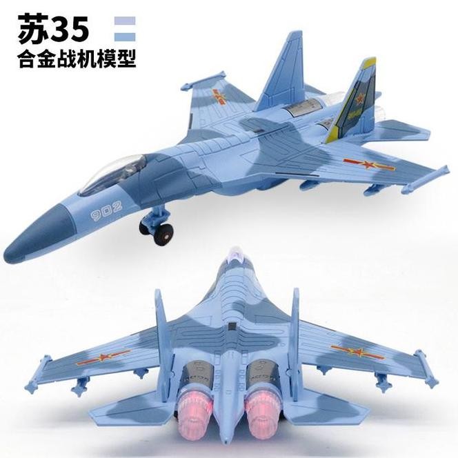 Miniatur Diecast Pesawat Tempur Soviet Su 35 Body Full Besi Panjang 22