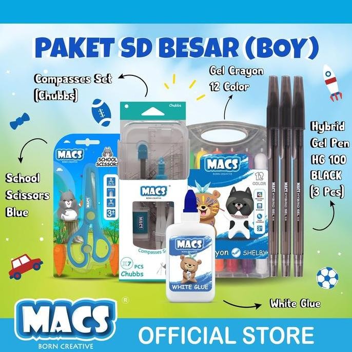 

NEW MACS Paket SD Besar / Crayon / Pensil / Paket Sekolah