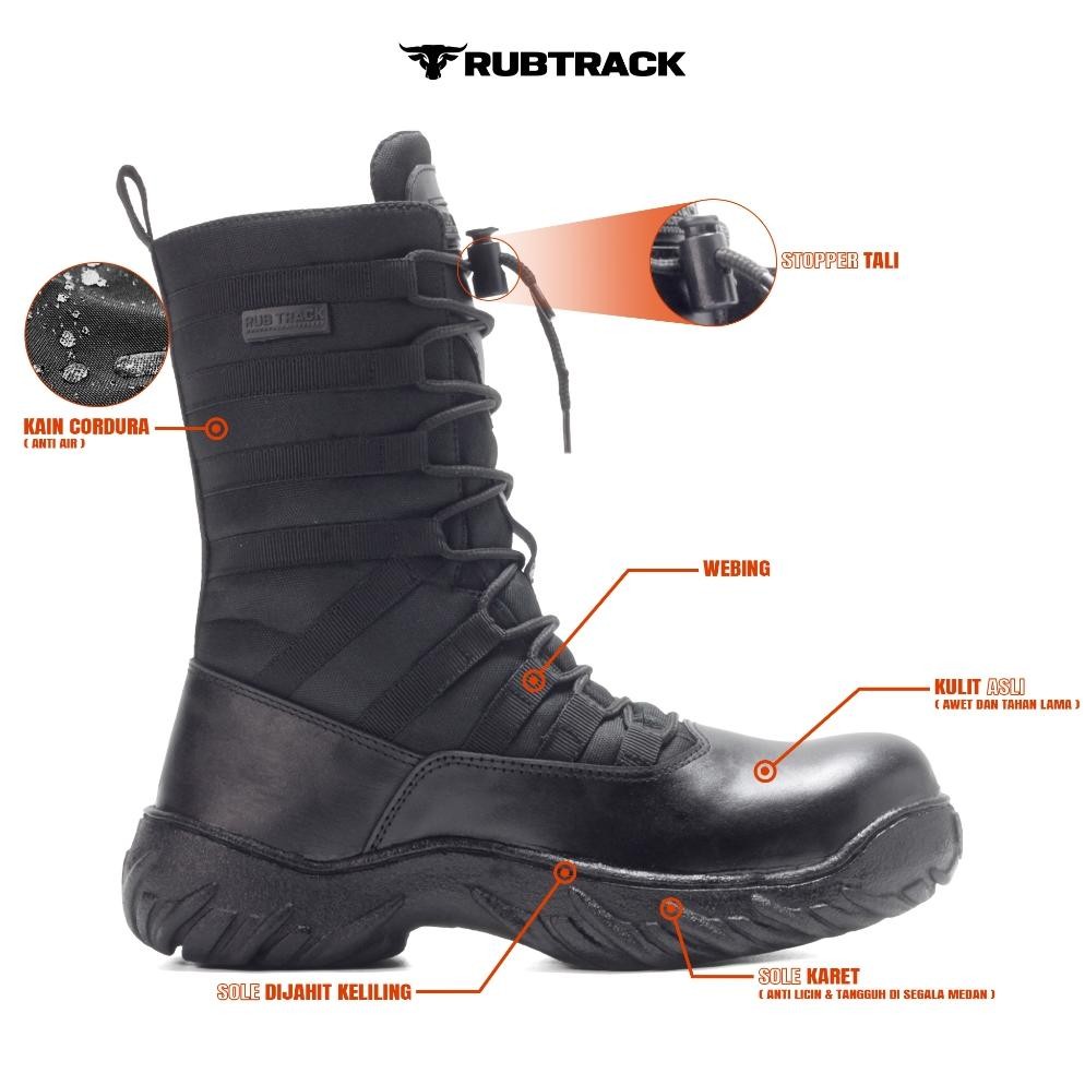 RUBTRACK Ninja Jaguar Sepatu Tactical Pdl Safety Pria Kulit Asli