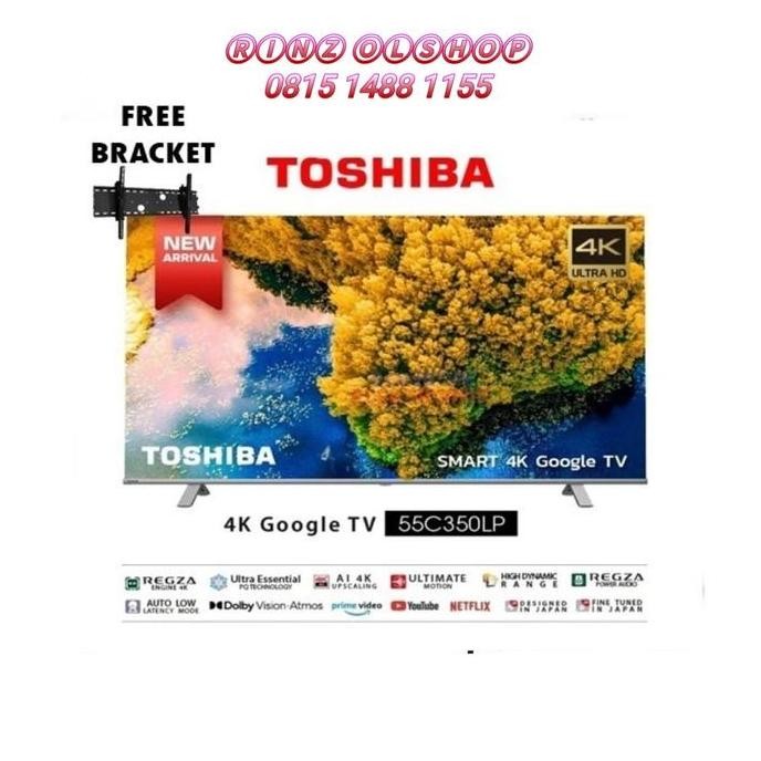 BEBAS ONGKIR - LED TV TOSHIBA 50C350LP SMART ANDROID GOOGLE TV UHD 4K 50C350