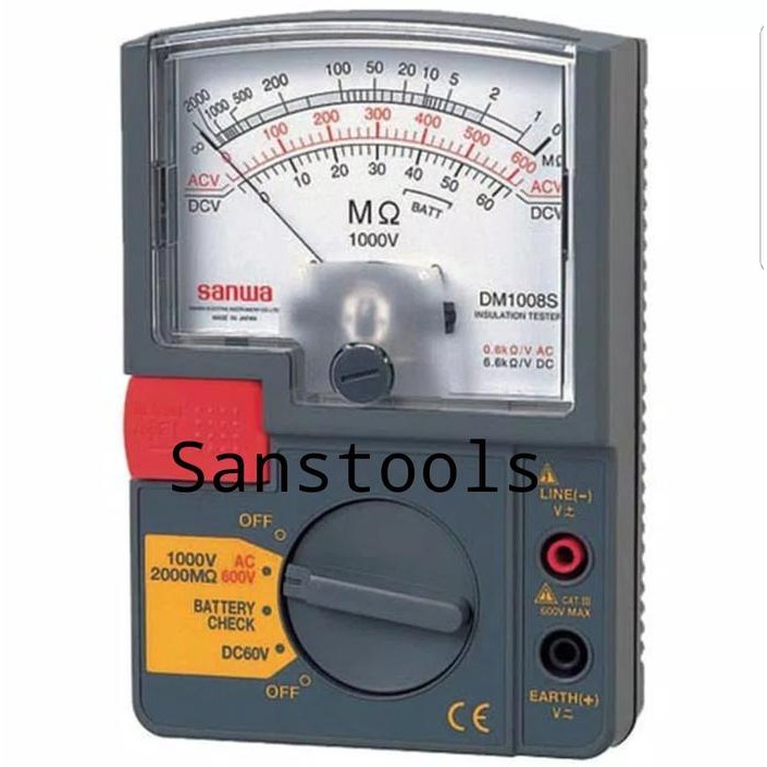 Sanwa Dm1008S Digital Analog Insulation Megger Tester Dm 1008S Asli Original Dan Terpercaya