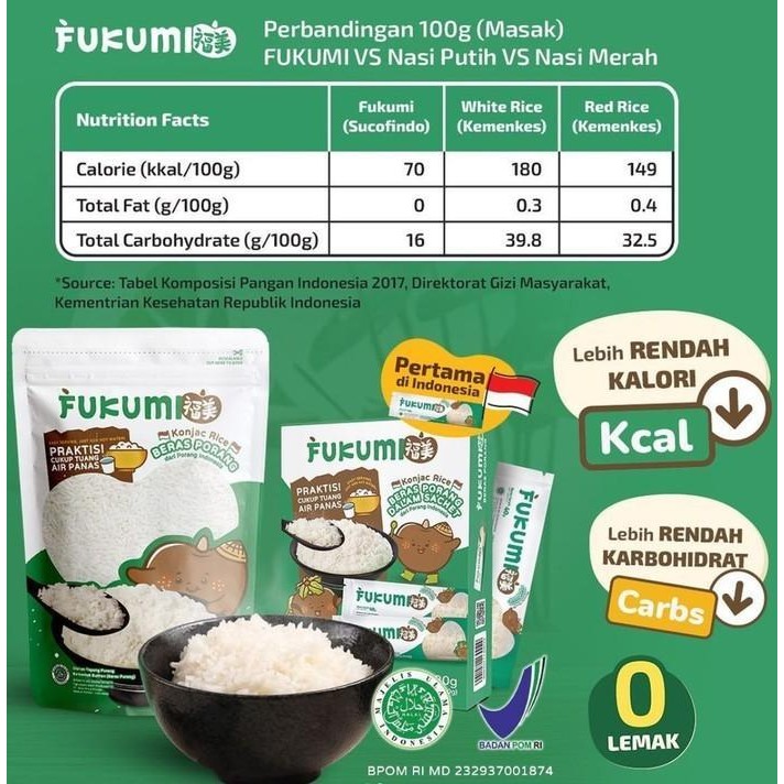 

Beras Porang Fukumi Original Pouch 6 Kg Bundle Sendok Takar Warna Random - Beras Diet Original Dan Terpercaya