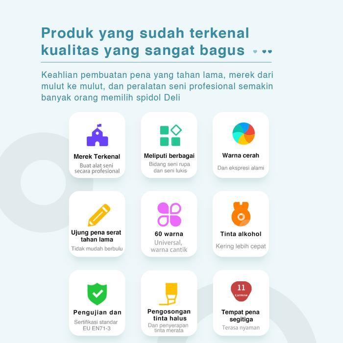 

Deli Color Marker With Bag Spidol Warna Dengan Tas 30/40/60/80C 70807 Original Dan Terpercaya