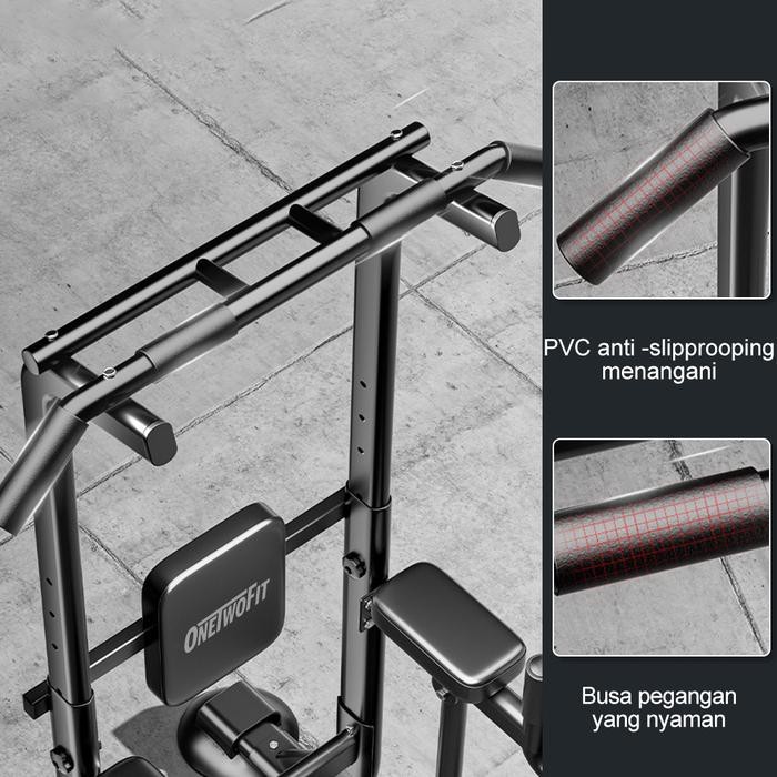 Onetwofit Multi-Function Adjustable Chin Up Bar Power Tower Pull Up Original Dan Terpercaya