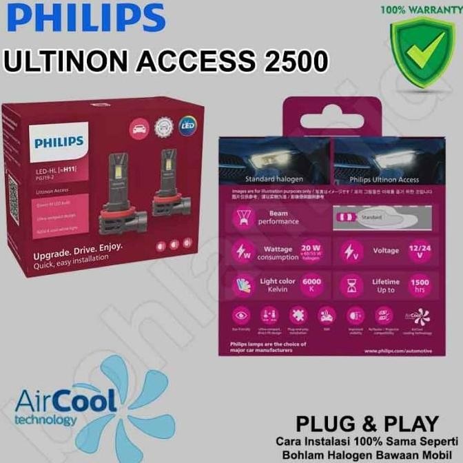 Murah Led Mobil H11 H16 Foglamp Philips Ultinon Access Putih & Kuning 3500K