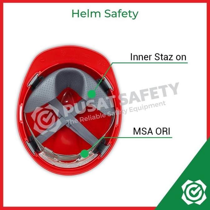 Helm Safety Msa V-Gard Original Helem Kerja Proyek