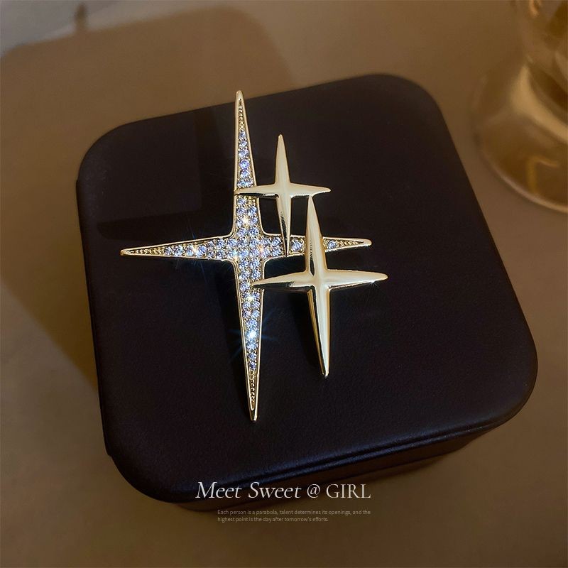 Bros Bintang Emas Aksesori Jas Pin Kerah Mewah