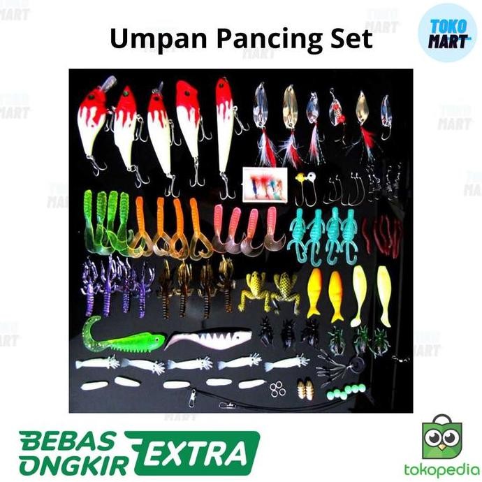 umpan pancing ikan besar soft lure laut set lengkap termurah stok terbatas