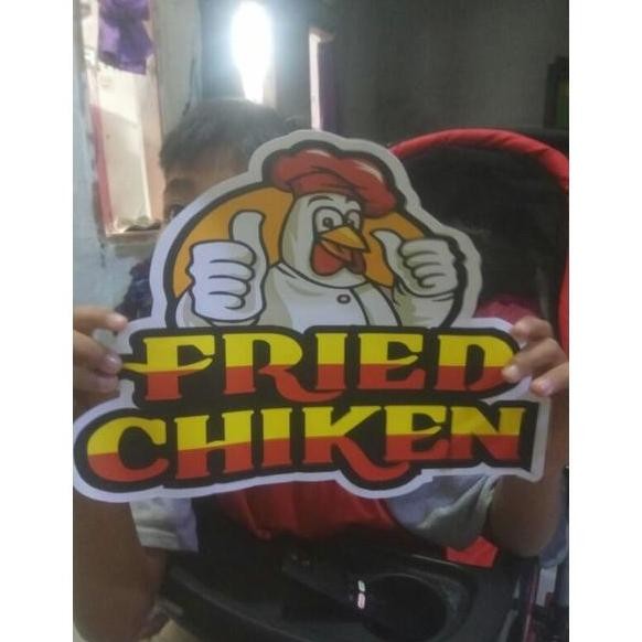 (Allthebest) STIKER CUTTING KACA GEROBAK TULISAN FRIED CHIKEN/ NAMA TOKO / NAMA