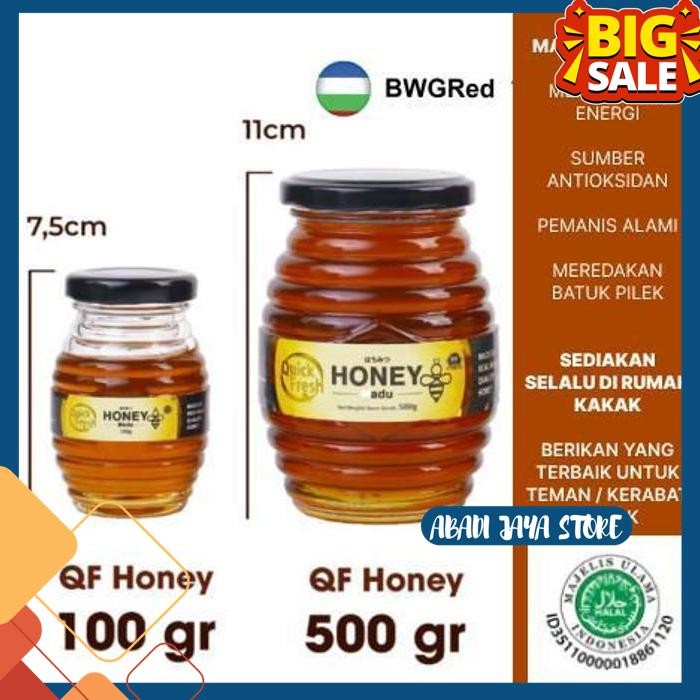

MADU ASLI QUICK FRESH KEMASAN BOTOL BESAR 500GR PURE HONEY HALAL BPOM BY ABADI JAYA STORE