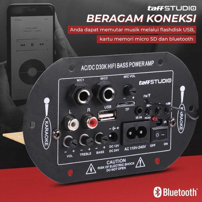 Kit Power Amplifier Mono Subwoofer Bluetooth 35W DC 12/24V 220V