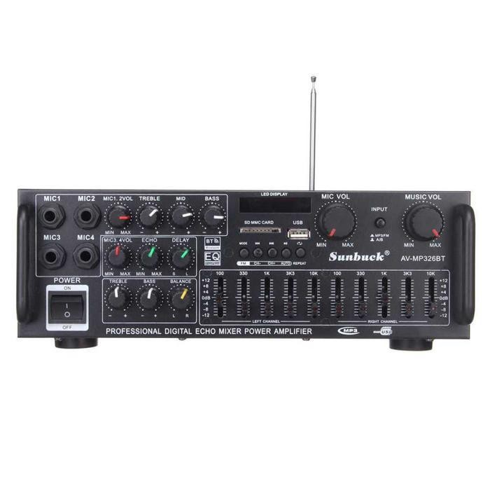 Power Amplifier Bluetooth Audio Ampli Subwoofer Home Theater FM 2000W