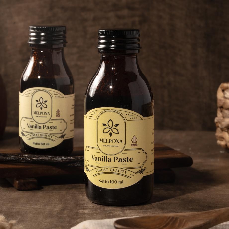

Melpona Vanilla Paste Pasta Vanili Murni Gourmet Organik Halal Certified Non Natural