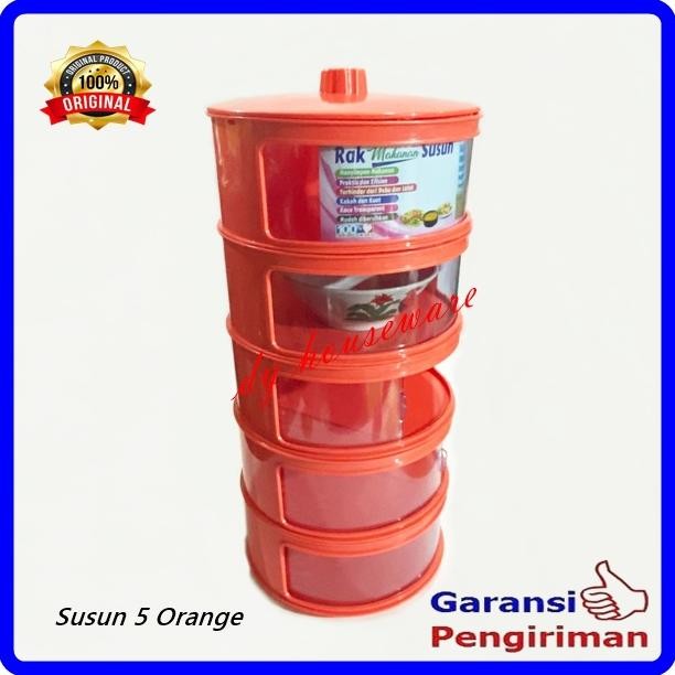 Tudung Saji Rak Piring Susun 5 Susun Plastik ABS Tebal Warna Warni