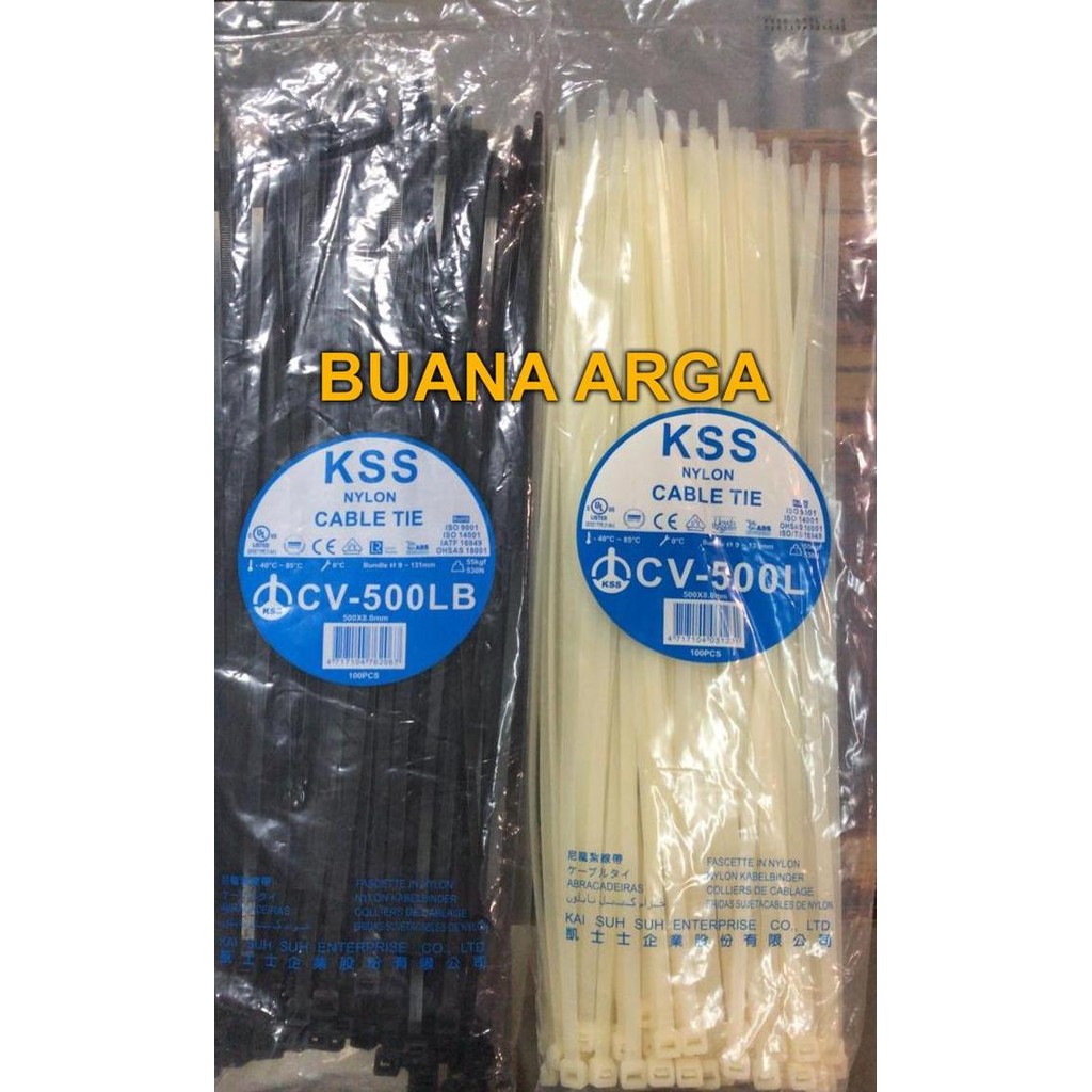 

TERBARU - Kabel Ties CV-500L Original KSS 500 x 7.6mm 100pcs Cable Tie CV500L