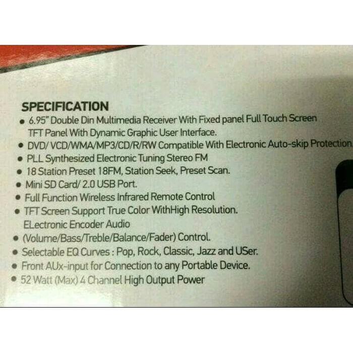 DOUBLEDIN JEC 6980/6981 layar 6,9INCH