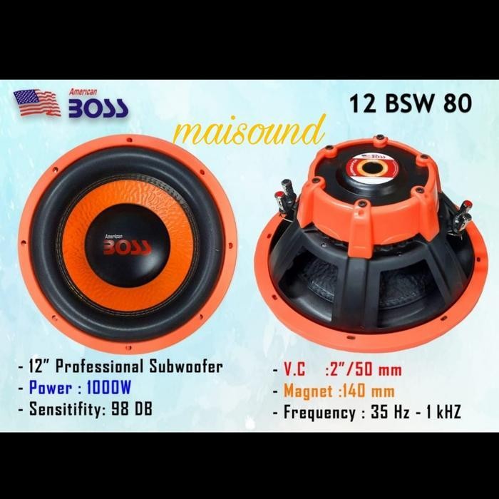 SPEAKER SUBWOOFER AMERICAN BOSS 12 BSW 80 12 INCH 12BSW80 12 BSW80