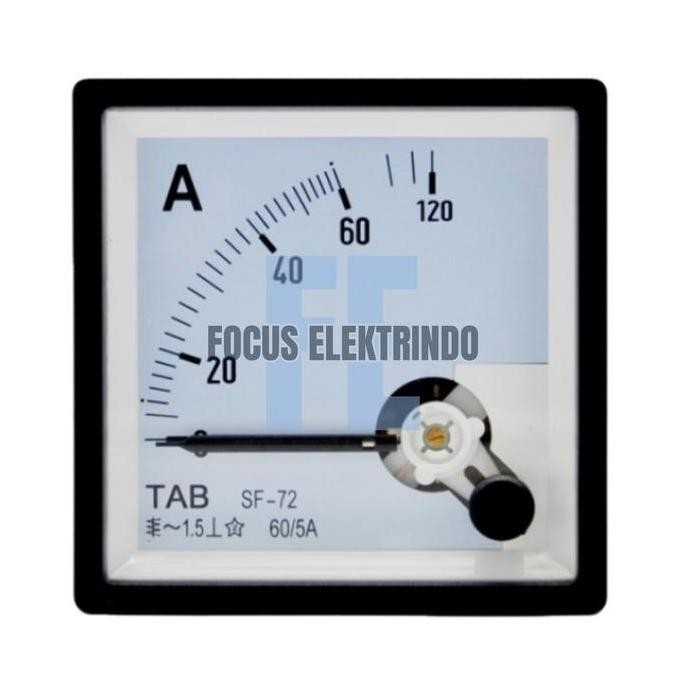Ampere Meter Analog Ac Via Ct 60/5A Tab - Analog Panel Ampere Meter Harga Spesial