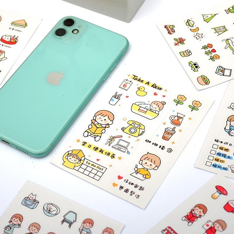 

Premium Goojodoq Stiker Diary Dekorasi Stiker Pola Lucu Lucu For Ipad Case Diy Scrapbook Planner 1 Lembar Berkualitas