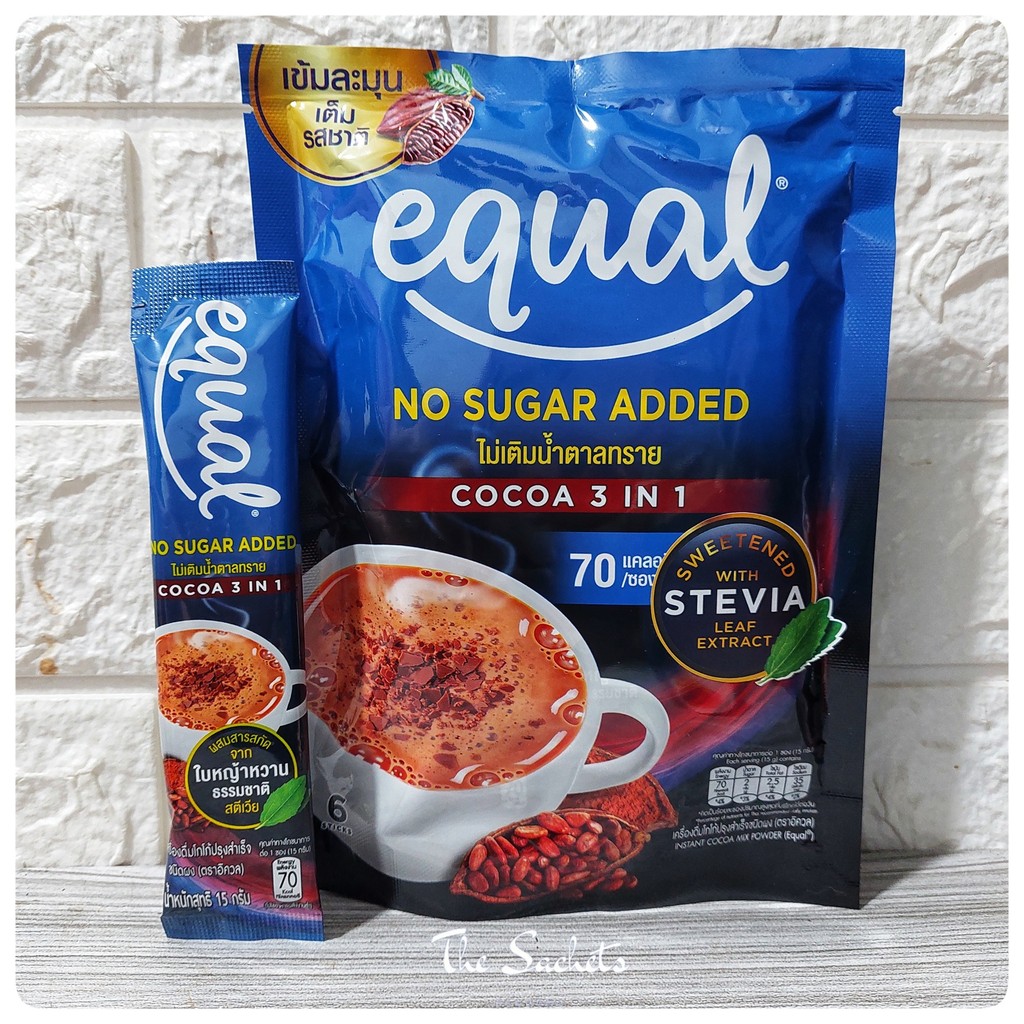 Equal Cocoa 3in1 No Sugar Added Sachet