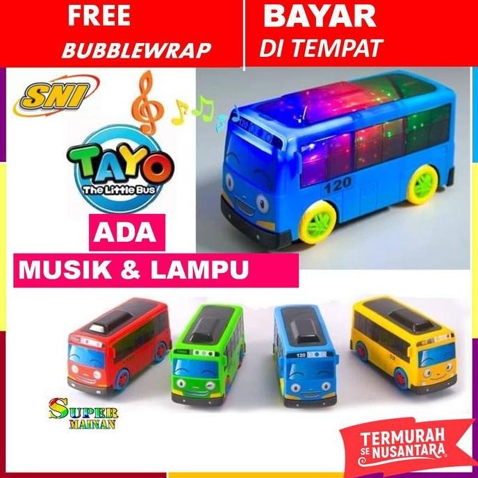 Diskon Mainan Bus Tayo Jumbo Edukasi Anak 2-4 Tahun Mobilan Besar Musik