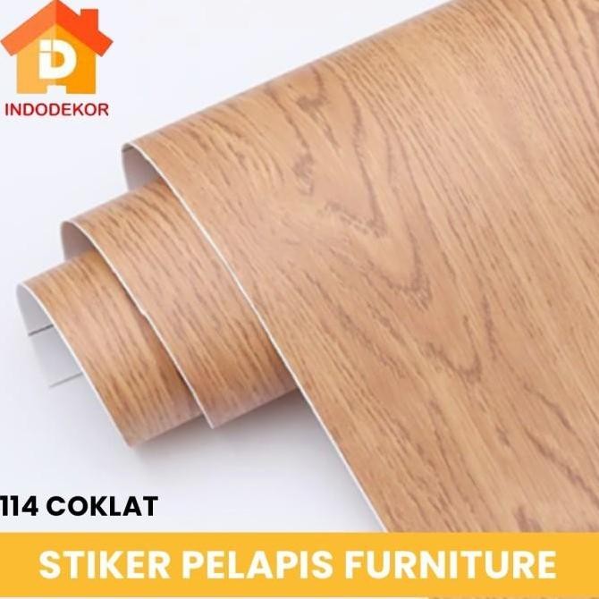 (Allthebest) Stiker HPL - Sticker Dinding Kayu - Wallpaper Motif Kayu - Tacon