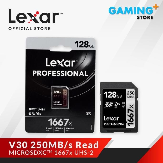 Memory Card Lexar SDXC 128GB 1667x Professional 250MB/s V60 Resmi 128G