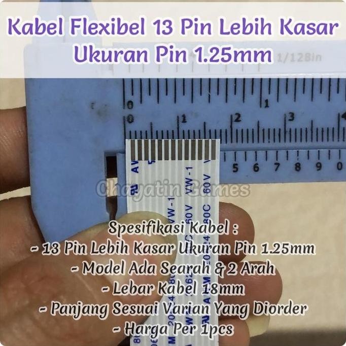 SIAP KIRIM KABEL FLEKSIBEL 13 PIN KASAR | RIBBON CABLE 1.25MM MODEL PANJANG VARIAN