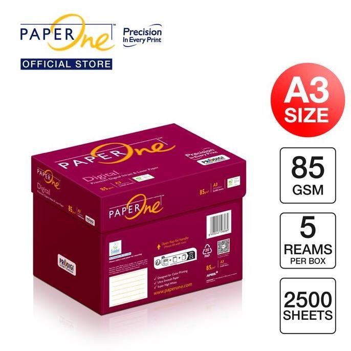 

BEBAS ONGKIR - PaperOne Kertas A3 85gr Digital 1 Box (2500 lembar) Kertas HVS