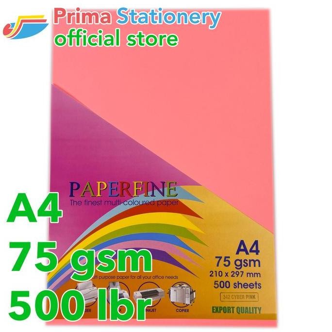 

BEBAS ONGKIR - Paperfine Kertas HVS Warna A4 IT 342 Cyber Pink Rim isi 500 lbr [TC]