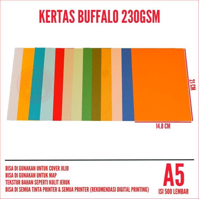 

TERLARIS - Kertas Buffalo A5 230gsm isi 500 lembar / Kertas Cover Jilid A5