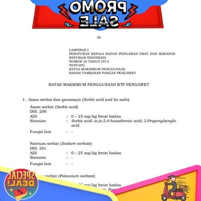 

Hanya Hari Ini Pengawet Makanan Potassium Sorbate | Kalium Sorbate | Pengawet Food Grade