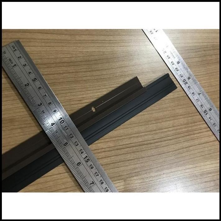 Door Seal Karet Penutup Celah Pintu Lis Aluminium Coklat Seal Hitam