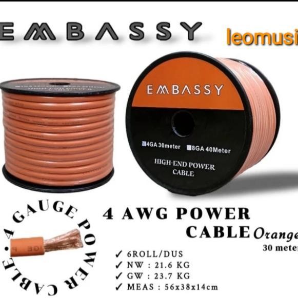 KABEL EMBASSY 4 AWG ORANGE (30 M) Terbaik Berkualitas