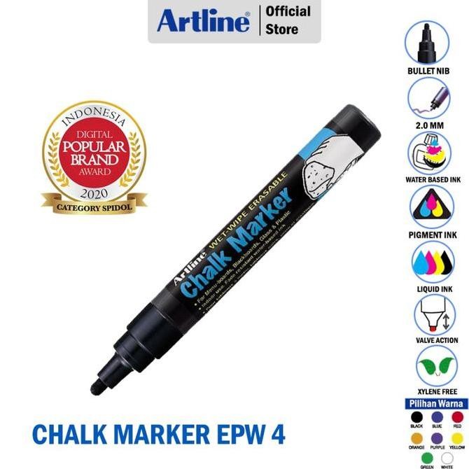 

Spidol Artline Chalk Marker Non Permanent Epw-4