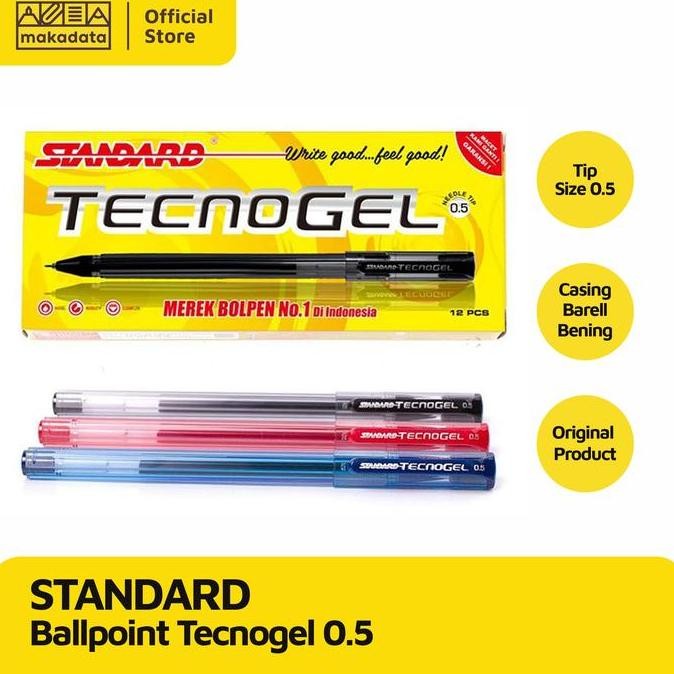 

Bolpen / Ballpoint / Pulpen Standard Technogel (1Pak) Murah