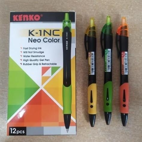

Kenko Pulpen K-1 K1 Nc Hitam Tinta Cepat Kering Tahan Air 0.5Mm Gel Pen 12 Pcs Neo Color Stationery
