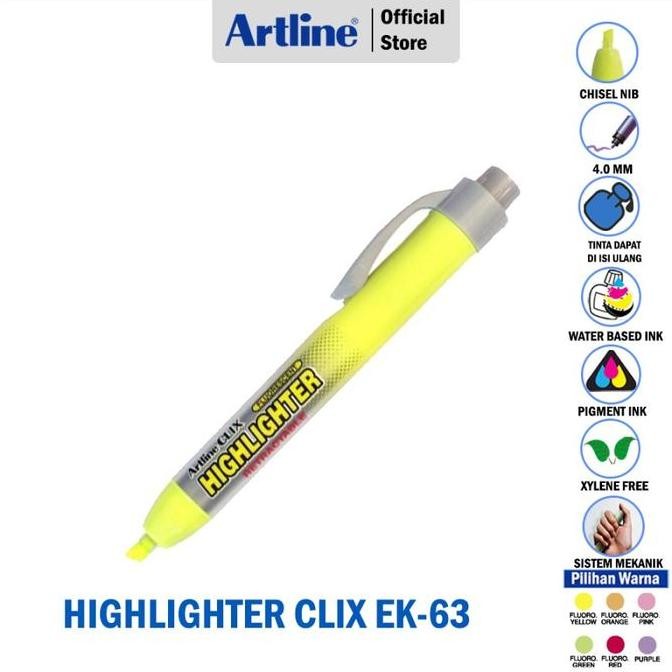 

Highlighter Clix Artline Bright Colours Ek-63