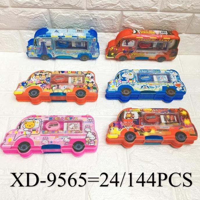 

Kotak Pensil Magnet Bentuk Bus Besar 2 Sisi Xd-9565H Plus Isi