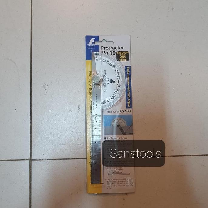 

Shinwa No. 19 Penggaris Mistar Siku Busur Derajat Protractor Japan Ori