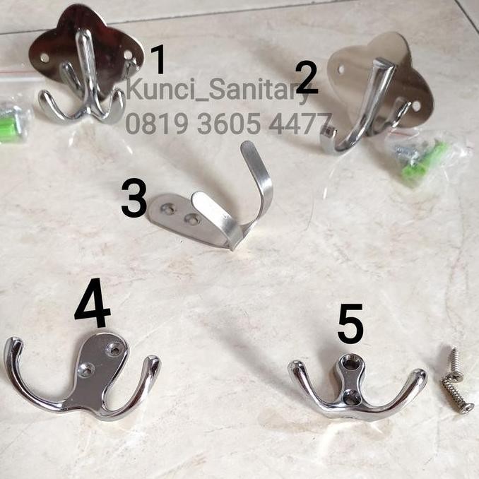 Kapstock Stainles Satuan Baju / Gantungan Baju Satuan / Kapstok Cabang