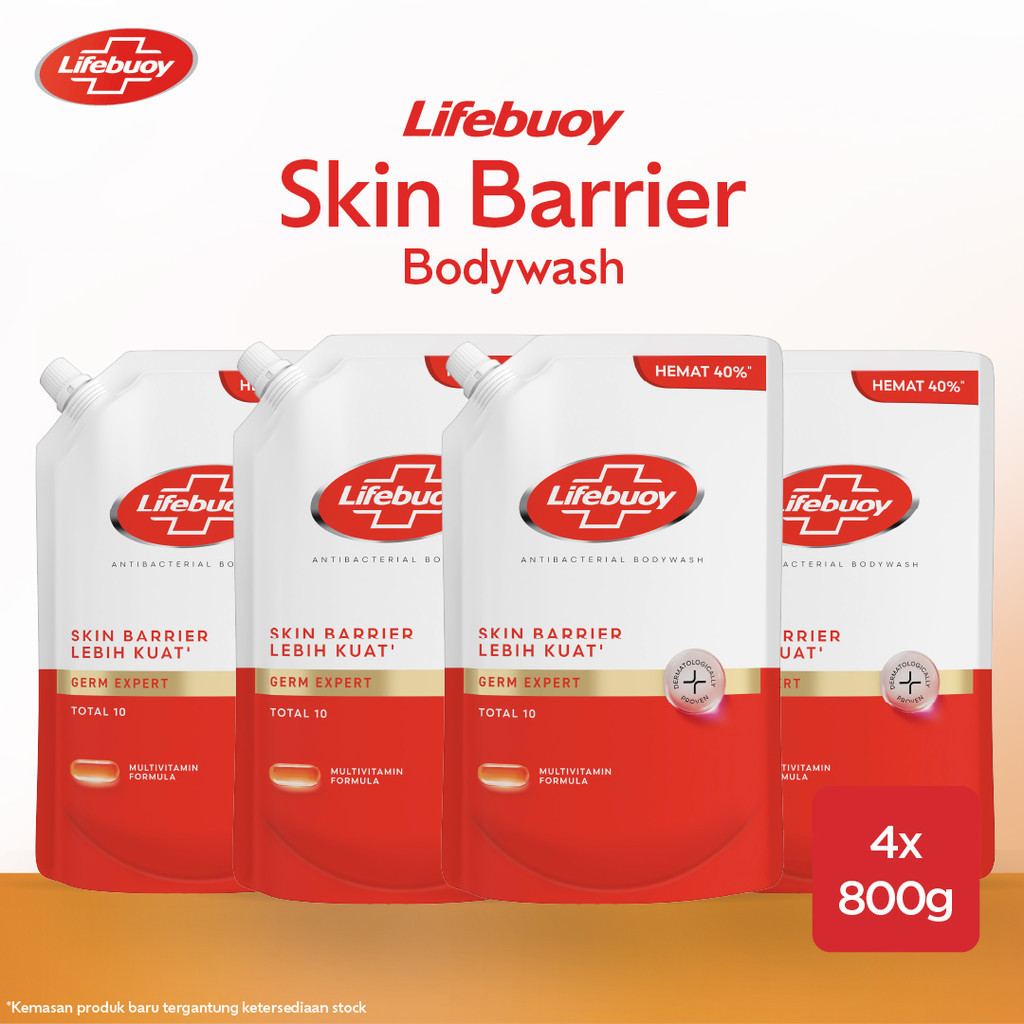 Lifebuoy Sabun Cair Sabun Mandi Antibacterial Antiseptik Total 10 Dengan Activ Silver+ Formula 800g 