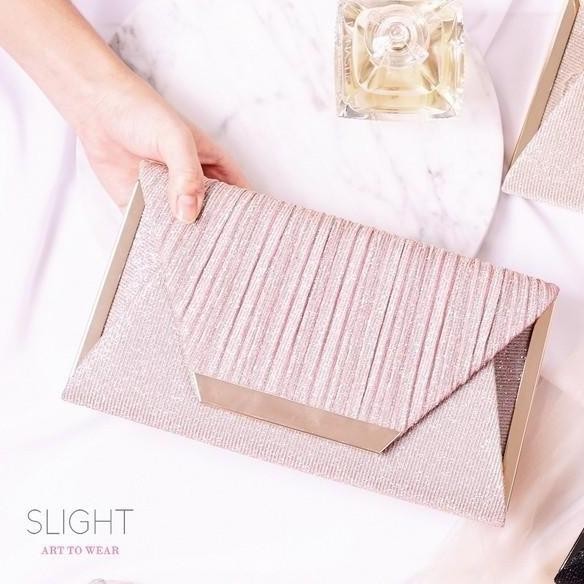 LENIASTOREID Clutch Square Pink Tas Pesta Import Mewah Elegan