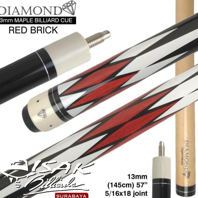 Diamond 13 mm Maple Cue Brown Billiard Stick Bola Besar HARGA SPESIAL