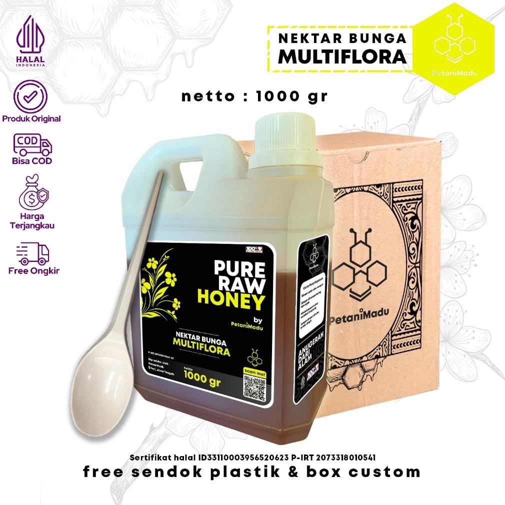 

(Terbaru) Madu Asli 100% - Madu Murni Nektar Multiflora 1 Kg - Pure Natural Raw Honey (Terlaris)