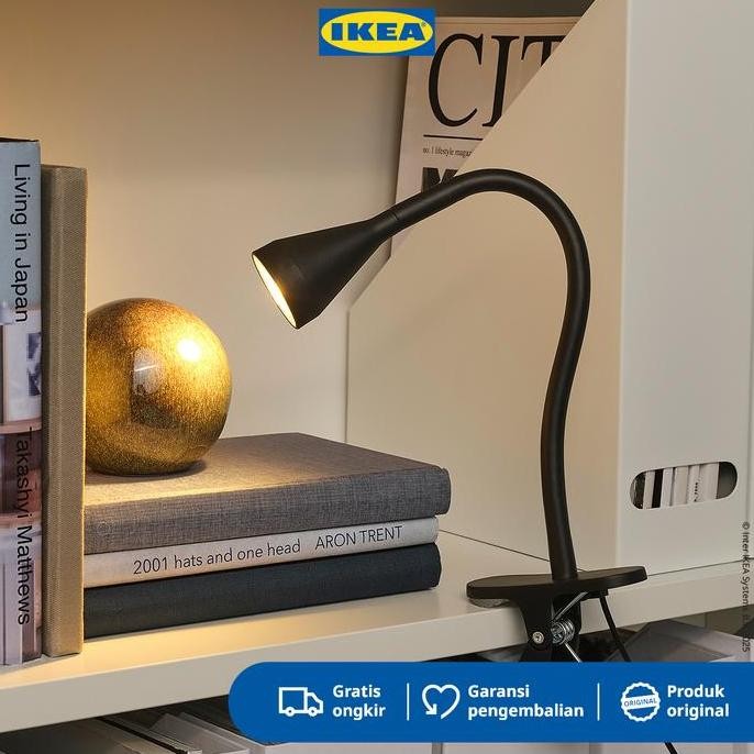 Ikea Navlinge Lampu Sorot Jepit Led Hitam Plastik