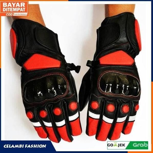 Sale! Sarung Tangan Motor Kulit Asli Protektor Gloves Bikers Murah - Gloves Kulit Motor