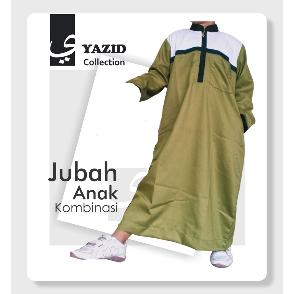 Jubah Anak Laki Laki Kombinasi Zipper Bahan Toyobo