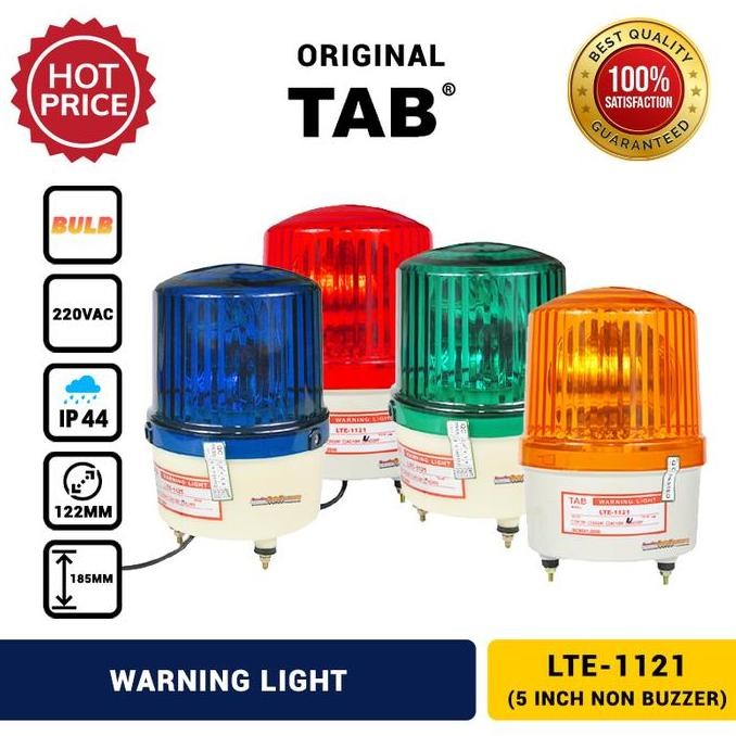 Lampu Darurat Bohlam 5 " Rotary Warning Light 220V Ac Tab Asli