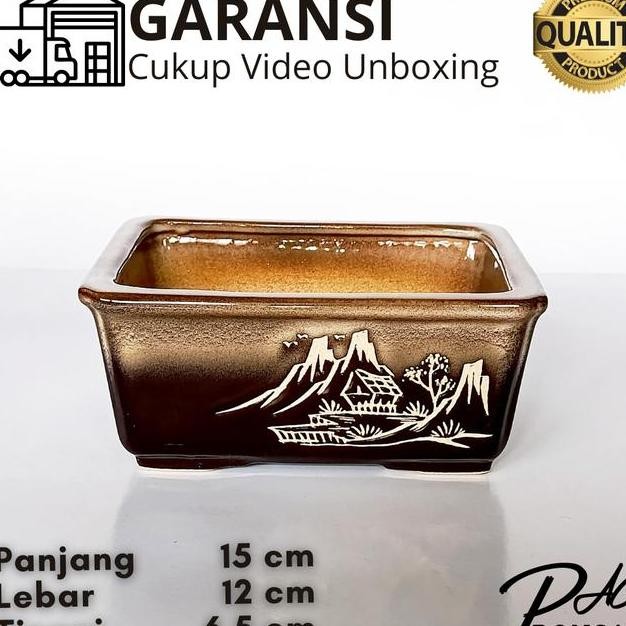 Pot Keramik Bonsai Ceramic Bonsai Adenium Kaktus Sukulen Bambu Hoki